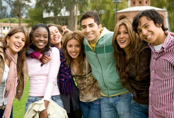 happy group of young people at a university college-1